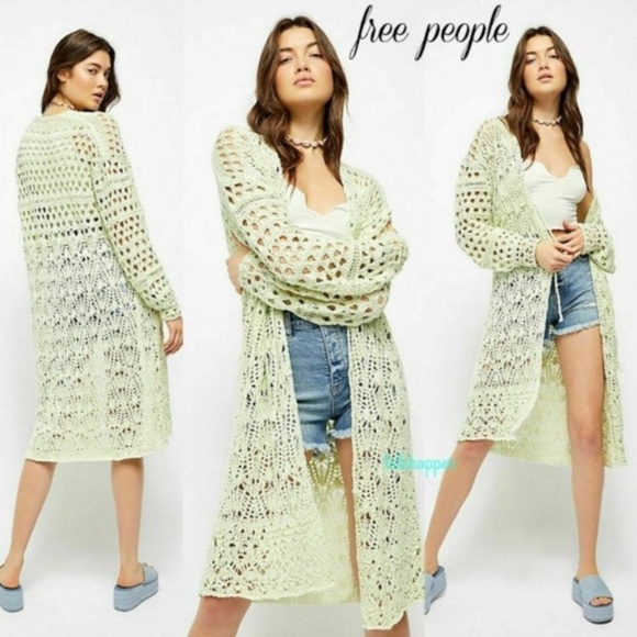 Free People Sweaters - NWT Free People Sweet Talker Long Crochet Cardigan